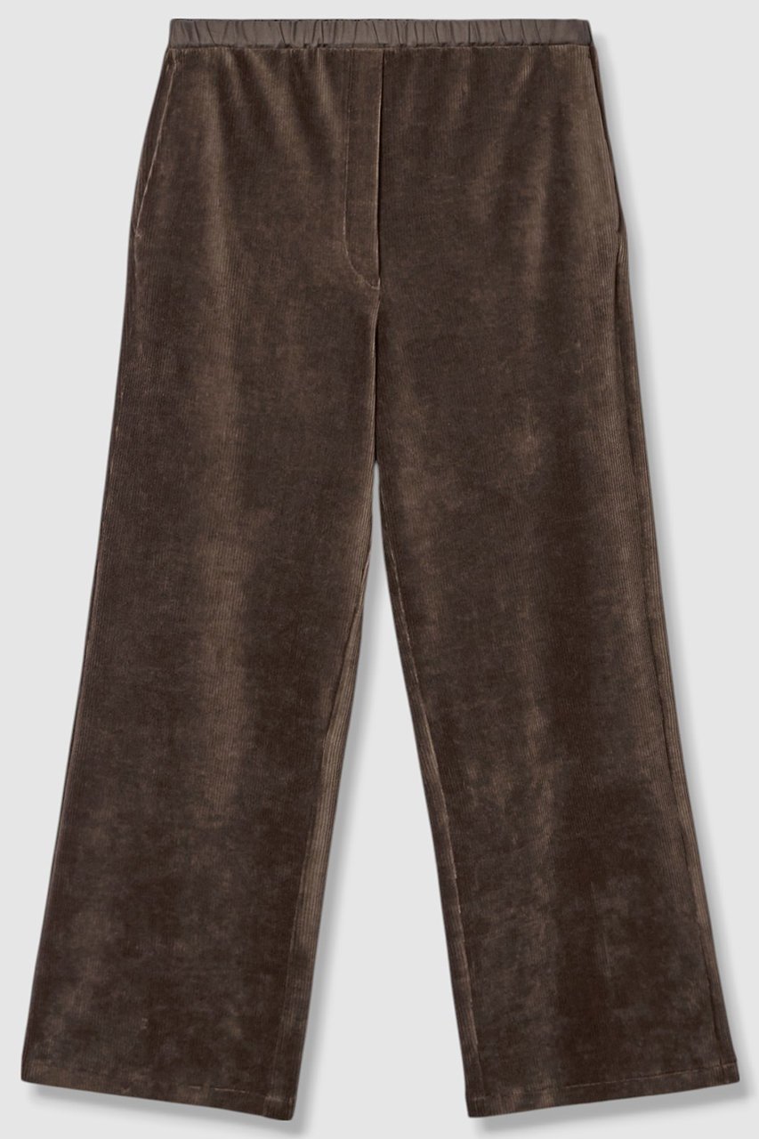 【ハウス オブ ロータス/HOUSE OF LOTUS】のコーデュロイジャージストレートパンツ インテリア・キッズ・メンズ・レディースファッション・服の通販 founy(ファニー) 　ファッション　Fashion　レディースファッション　Fashion for Women　パンツ　Pants & Trousers　コーデュロイ　Corduroy, Cord Fabric　ストレート　Straight, Straight Cut　ドローコード　Drawcord, Drawstring Cord　バランス　Balance, Style Balance　リラックス　Relax, Relaxed Fit　ワイド　Wide, Wide Fit　人気　Popular, Best Seller　A/W・秋冬　Autumn/Winter　ダークブラウン|ID: prp329100003625299 ipo3291000000035342526
