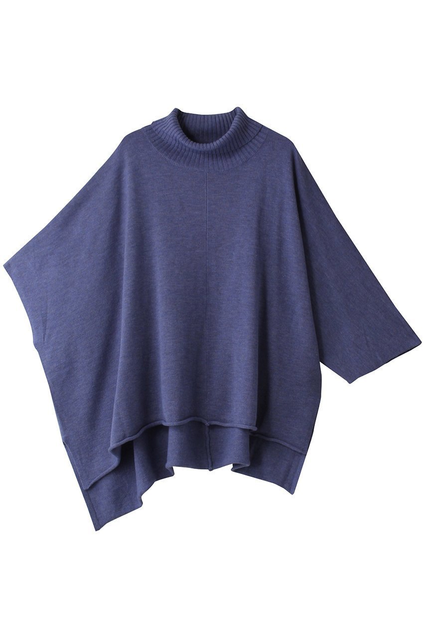 【ミズイロ インド/mizuiro ind】のponcho like high neck P/O プルオーバー インテリア・キッズ・メンズ・レディースファッション・服の通販 founy(ファニー) 　ファッション　Fashion　レディースファッション　WOMEN　トップス・カットソー　Tops/Tshirt　ニット　Knit Tops　プルオーバー　Pullover　アシンメトリー　Asymmetry　ハイネック　High Neck　ポンチョ　Poncho　NEW・新作・新着・新入荷　New Arrivals　blue|ID: prp329100003625309 ipo3291000000028743857