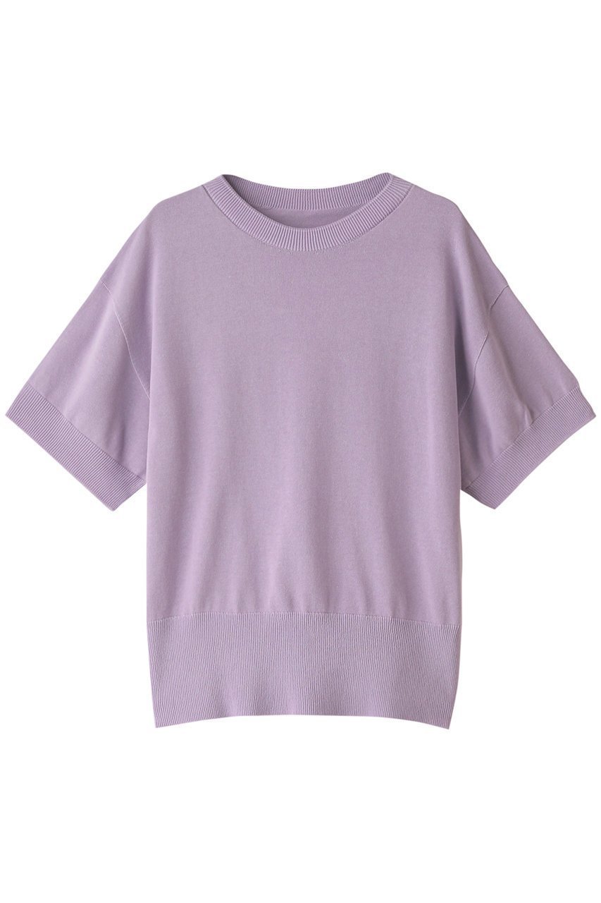 【ネテネ/NETENE】のボーイフレンドニットT インテリア・キッズ・メンズ・レディースファッション・服の通販 founy(ファニー) 　ファッション　Fashion　レディースファッション　Fashion for Women　トップス・カットソー　Cut & Sew Tops　ニット　Knit Tops & Sweaters　シャツ・ブラウス・オフィスカジュアル　Elegant Blouses & Button-Ups　ロングTシャツ・Tシャツ　Longline T-Shirts & Tees　カットソー・ベーシックTシャツ　Cut-and-Sewn Tops / Stretch Tees & Basics　ショート　Short, Short Length　スリーブ　Sleeve, Long Sleeve / Short Sleeve　ベーシック　Basic, Essential　ワイド　Wide, Wide Fit　ライラック|ID: prp329100003625394 ipo3291000000035388514