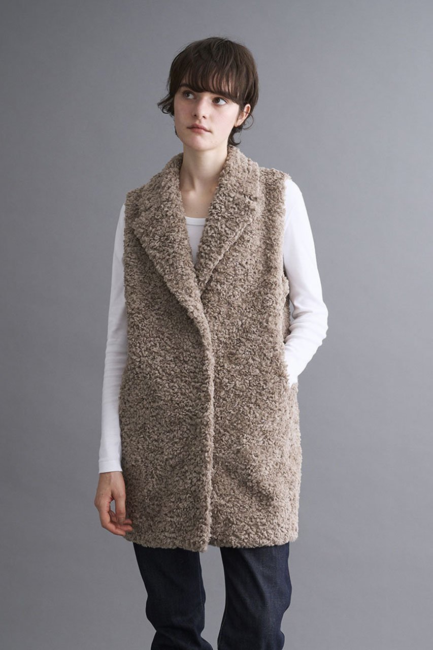 【スリー ドッツ/three dots】のプードルボア テーラードベスト 人気、トレンドファッション・服の通販 founy(ファニー) 　ファッション　Fashion　レディースファッション　Fashion for Women　アウター　Coat / Outerwear Collection　レディースジャケット・軽アウター　Jackets　インナー　Innerwear　シンプル　Simple, Minimal　ジャケット　Jacket, Outerwear　ベスト　Vest, Waistcoat　モコモコ　Fuzzy, Fluffy　ロング　Long, Long-Length　冬　Winter / This Winter　秋　Autumn　A/W・秋冬　Autumn/Winter　other-8|ID: prp329100003625396 ipo3291000000032929904