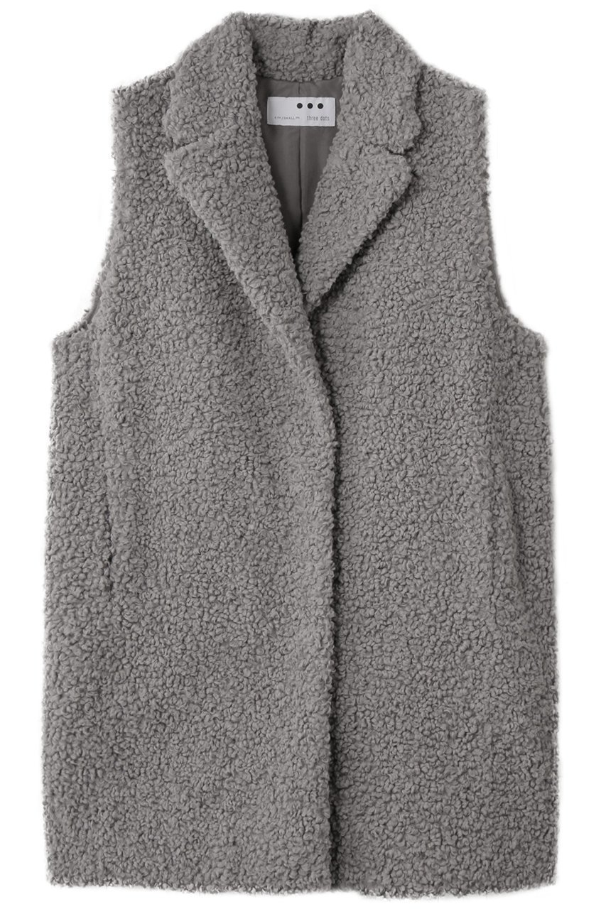 【スリー ドッツ/three dots】のプードルボア テーラードベスト インテリア・キッズ・メンズ・レディースファッション・服の通販 founy(ファニー) ファッション Fashion レディースファッション Fashion for Women アウター Coat / Outerwear Collection レディースジャケット・軽アウター Jackets インナー Innerwear シンプル Simple, Minimal ジャケット Jacket, Outerwear ベスト Vest, Waistcoat モコモコ Fuzzy, Fluffy ロング Long, Long-Length 冬 Winter / This Winter 秋 Autumn A/W・秋冬 Autumn/Winter グレー|ID: prp329100003625396 ipo3291000000034397910