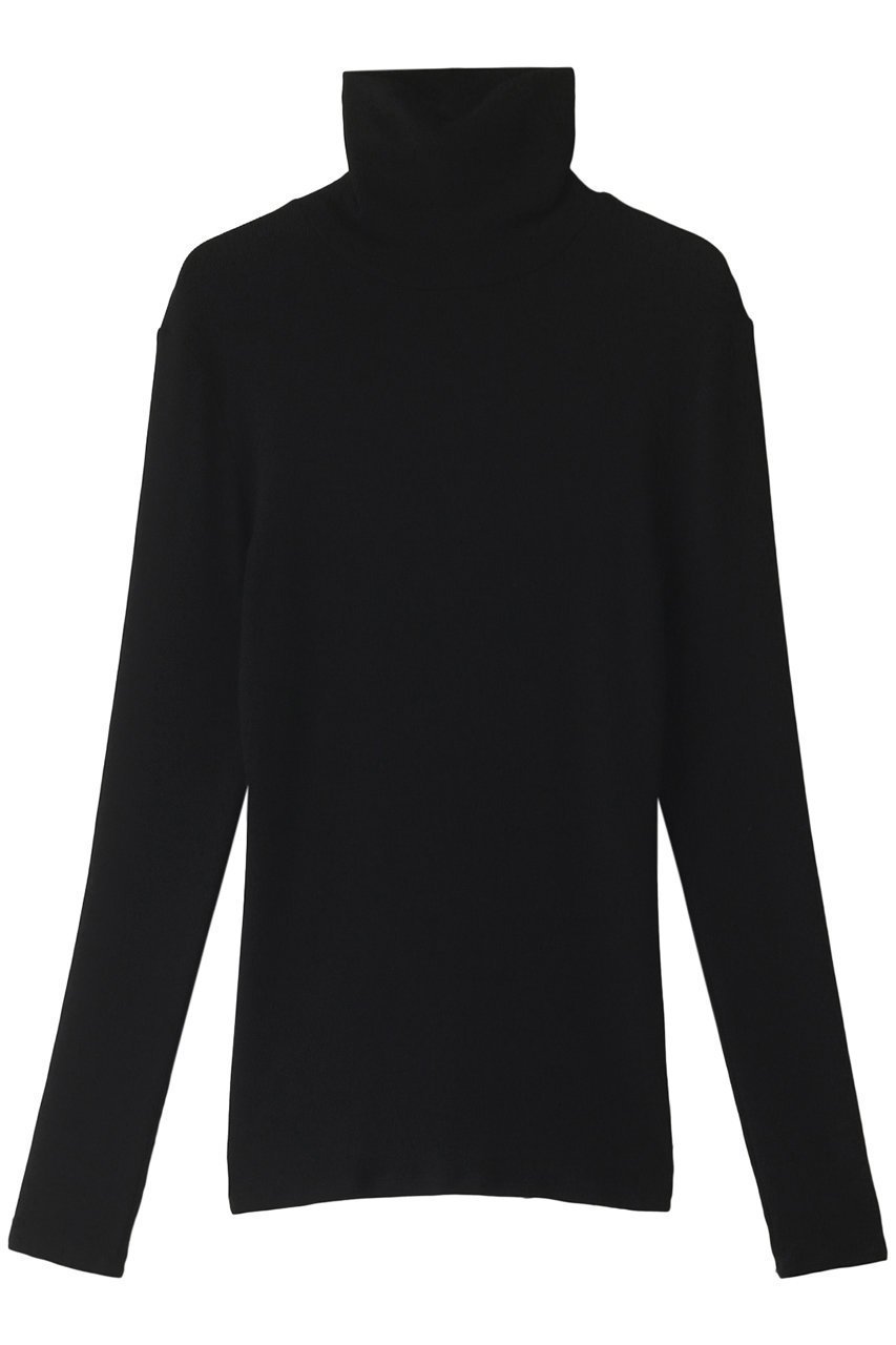 【スリー ドッツ/three dots】のリブジャージー タートルトップ インテリア・キッズ・メンズ・レディースファッション・服の通販 founy(ファニー) 　ファッション　Fashion　レディースファッション　Fashion for Women　トップス・カットソー　Cut & Sew Tops　シャツ・ブラウス・オフィスカジュアル　Elegant Blouses & Button-Ups　ロングTシャツ・Tシャツ　Longline T-Shirts & Tees　カットソー・ベーシックTシャツ　Cut-and-Sewn Tops / Stretch Tees & Basics　とろみ　Fluid, Flowy Fabric　インナー　Innerwear　シンプル　Simple, Minimal　スリーブ　Sleeve, Long Sleeve / Short Sleeve　タートル　Turtleneck, Turtle Collar　タートルネック　Turtleneck, High Neck　ロング　Long, Long-Length　ブラック|ID: prp329100003625397 ipo3291000000032891630