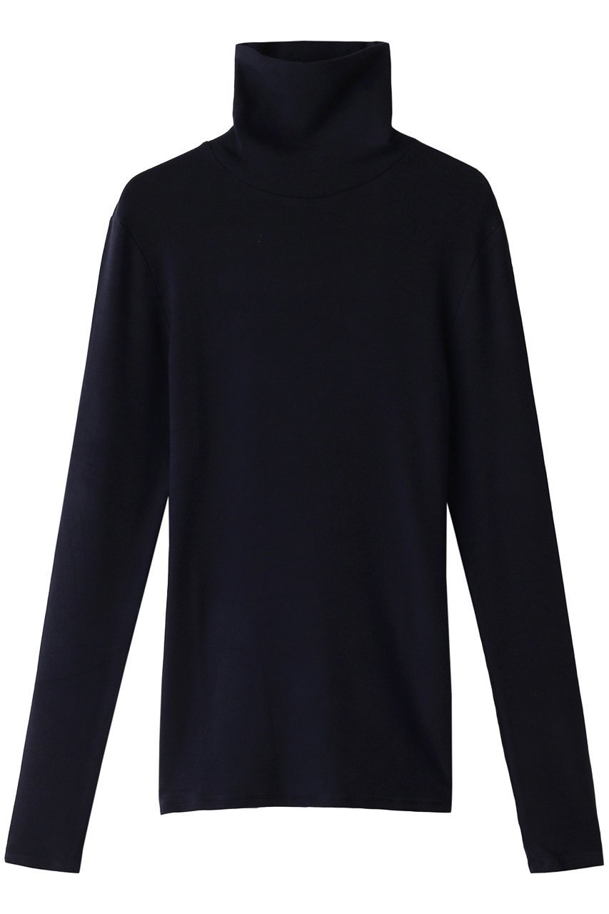 【スリー ドッツ/three dots】のリブジャージー タートルトップ インテリア・キッズ・メンズ・レディースファッション・服の通販 founy(ファニー) 　ファッション　Fashion　レディースファッション　Fashion for Women　トップス・カットソー　Cut & Sew Tops　シャツ・ブラウス・オフィスカジュアル　Elegant Blouses & Button-Ups　ロングTシャツ・Tシャツ　Longline T-Shirts & Tees　カットソー・ベーシックTシャツ　Cut-and-Sewn Tops / Stretch Tees & Basics　とろみ　Fluid, Flowy Fabric　インナー　Innerwear　シンプル　Simple, Minimal　スリーブ　Sleeve, Long Sleeve / Short Sleeve　タートル　Turtleneck, Turtle Collar　タートルネック　Turtleneck, High Neck　ロング　Long, Long-Length　ネイビー|ID: prp329100003625397 ipo3291000000032891633