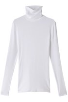 【スリー ドッツ/three dots】のリブジャージー タートルトップ ホワイト|ID: prp329100003625397 ipo3291000000036009330