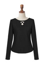 【デイジーリン/DAISY LIN】のKnit Top “Fortune Clover” 人気、トレンドファッション・服の通販 founy(ファニー) ファッション Fashion レディースファッション Fashion for Women トップス・カットソー Cut & Sew Tops ニット Knit Tops & Sweaters カジュアルプルオーバー・ニットトップス Pullovers & Knit Tops / Casual Pullovers ウォッシャブル Machine Washable シェイプ Shape, Slim Fit ショルダー Shoulder, Shoulder Strap シンプル Simple, Minimal ストレッチ Stretch, Stretchy Fabric モチーフ Motif, Design Theme エレガント 上品 Elegant thumbnail ブラックブラック|ID: prp329100003625774 ipo3291000000032957773