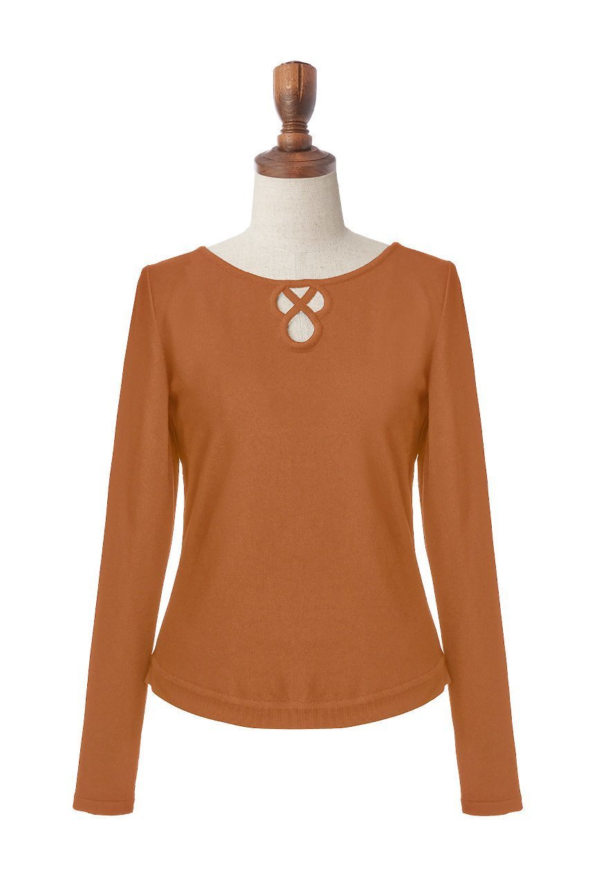 【デイジーリン/DAISY LIN】のKnit Top “Fortune Clover” インテリア・キッズ・メンズ・レディースファッション・服の通販 founy(ファニー) 　ファッション　Fashion　レディースファッション　Fashion for Women　トップス・カットソー　Cut & Sew Tops　ニット　Knit Tops & Sweaters　カジュアルプルオーバー・ニットトップス　Pullovers & Knit Tops / Casual Pullovers　ウォッシャブル　Machine Washable　シェイプ　Shape, Slim Fit　ショルダー　Shoulder, Shoulder Strap　シンプル　Simple, Minimal　ストレッチ　Stretch, Stretchy Fabric　モチーフ　Motif, Design Theme　エレガント 上品　Elegant　アンティークブリック|ID: prp329100003625774 ipo3291000000032957777