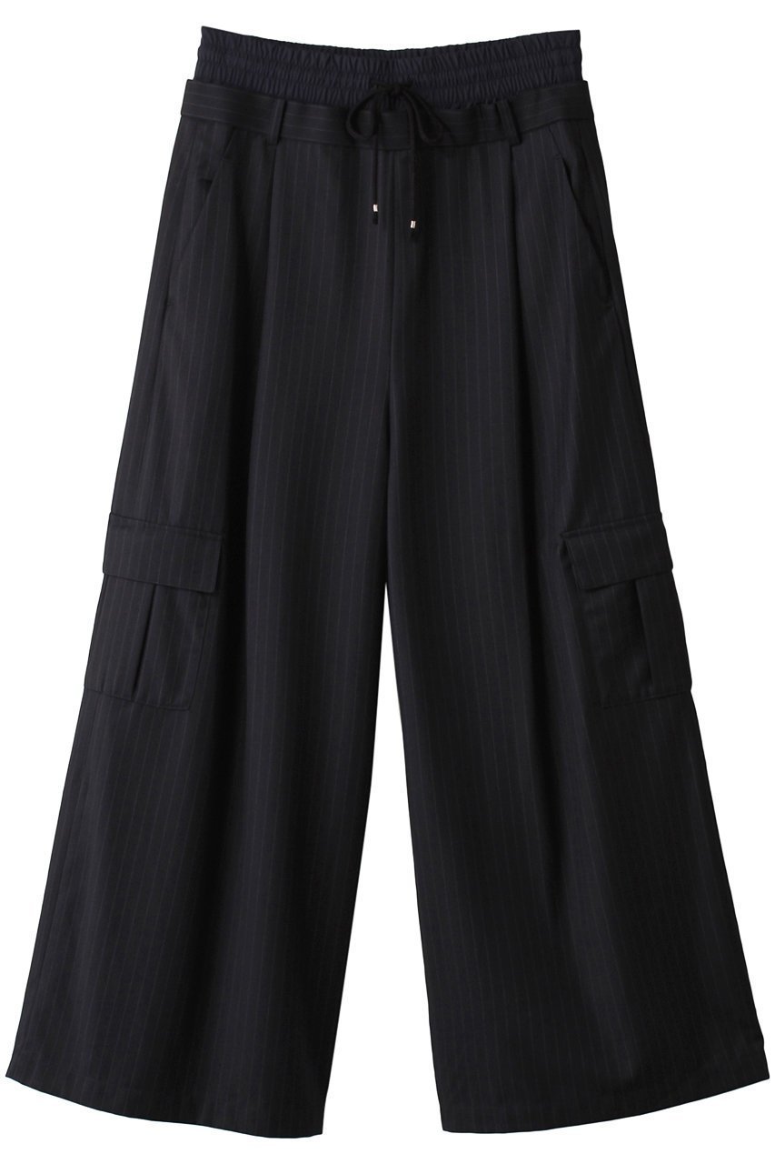 【リムアーク/RIM.ARK】のDouble waist wide PT/パンツ インテリア・キッズ・メンズ・レディースファッション・服の通販 founy(ファニー) 　ファッション　Fashion　レディースファッション　Fashion for Women　パンツ　Pants & Trousers　ダブル　Double, Double-Breasted　トレンド　Trend, Trending Now　リラックス　Relax, Relaxed Fit　ネイビーストライプ|ID: prp329100003625896 ipo3291000000032921658