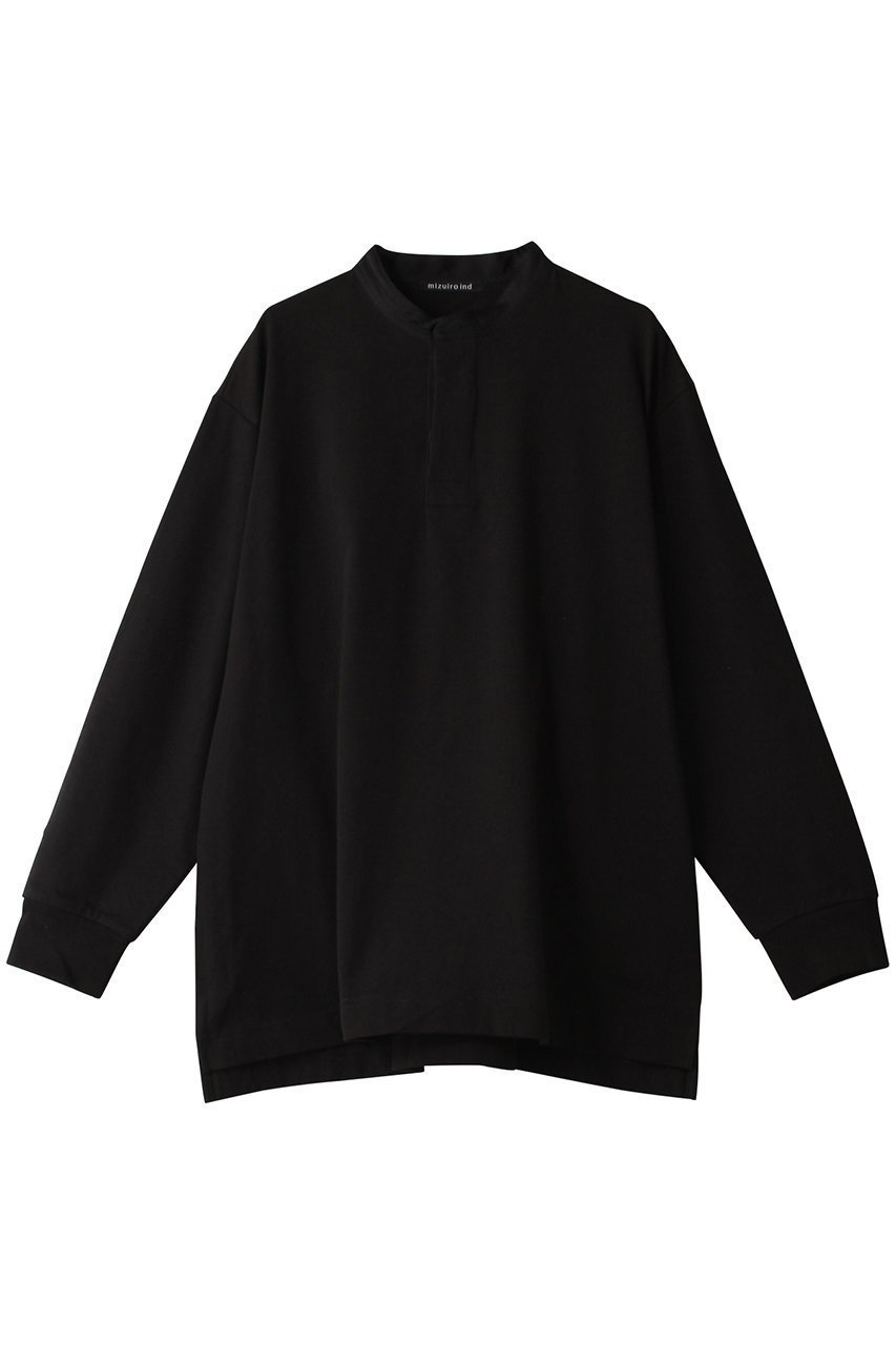 【ミズイロ インド/mizuiro ind】のstand collar rugby tunic チュニック インテリア・キッズ・メンズ・レディースファッション・服の通販 founy(ファニー) 　ファッション　Fashion　レディースファッション　WOMEN　ワンピース　Dress　チュニック　Tunic　サテン　Satin　シンプル　Simple　スタンド　Stand　チュニック　Tunic　black|ID: prp329100003626031 ipo3291000000028403941