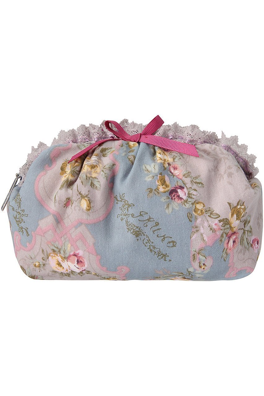【イクコ/IKUKO】のダブルガーゼ花柄プリントポーチ 人気、トレンドファッション・服の通販 founy(ファニー) 　ファッション　Fashion　レディースファッション　Fashion for Women　ポーチ&ミニバッグ　Pouches & Mini Bags　おすすめ　Recommended / Our Picks　ギフト プレゼント　Gift / Present　ジュエリー　Jewelry, Accessories　ダブル　Double, Double-Breasted　ビンテージ　Vintage, Retro Style　フェミニン　Feminine, Girly　フラワー　Flower, Floral　プリント　Print, Printed Pattern　ポーチ　Pouch, Small Case　ランジェリー　Lingerie, Intimate Wear　リボン　Ribbon, Bow　レース　Lace, Lace Fabric　吸水　Absorbent, Quick-Dry　 other-1|ID: prp329100003628246 ipo3291000000032859031