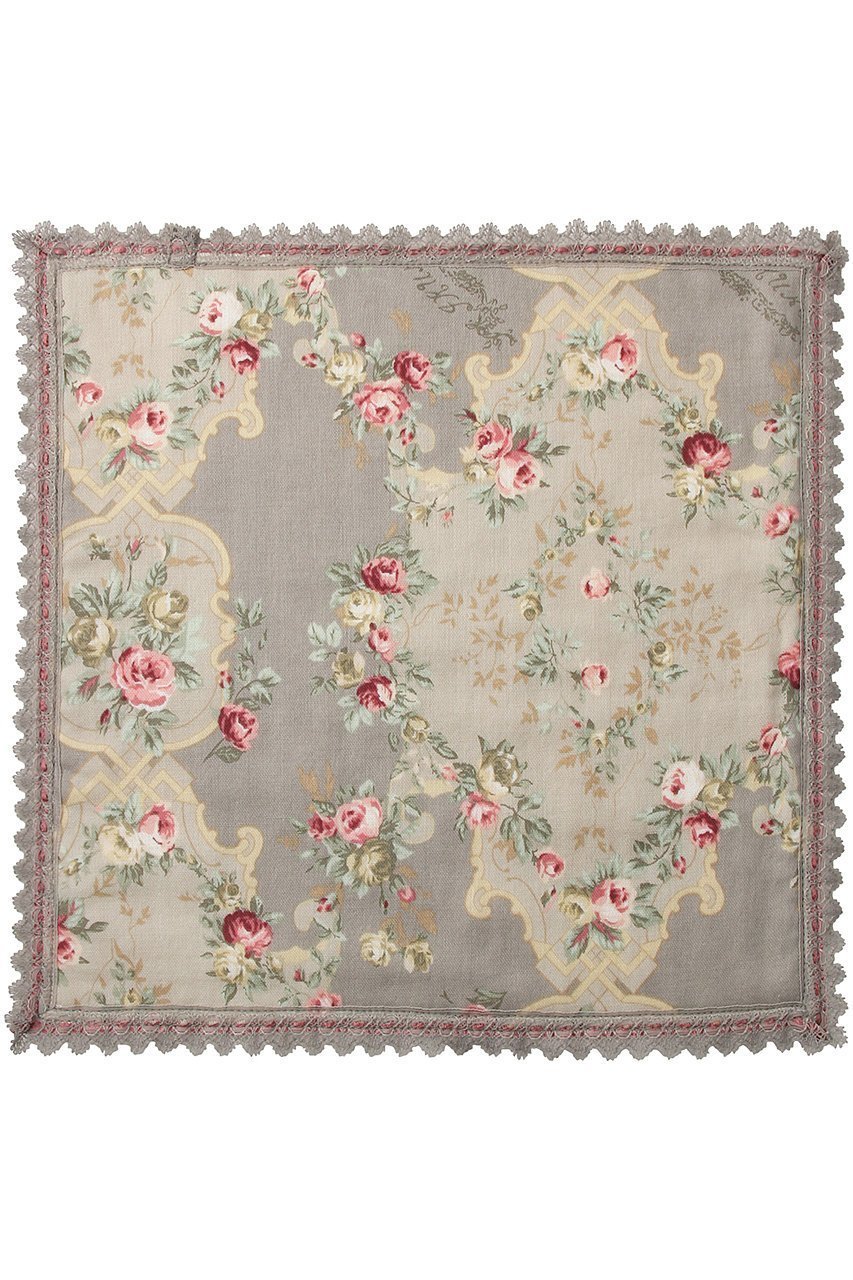 【イクコ/IKUKO】のダブルガーゼ花柄プリントハンカチ インテリア・キッズ・メンズ・レディースファッション・服の通販 founy(ファニー) 　ファッション　Fashion　レディースファッション　Fashion for Women　レイングッズ・傘・晴雨兼用傘　Umbrellas & Rain Gear　おすすめ　Recommended / Our Picks　ギフト プレゼント　Gift / Present　タオル　Towel, Bath Towel　ダブル　Double, Double-Breasted　ハンカチ　Handkerchief, Hanky　ビンテージ　Vintage, Retro Style　フラワー　Flower, Floral　プリント　Print, Printed Pattern　ポーチ　Pouch, Small Case　レース　Lace, Lace Fabric　傘　Umbrella, Parasol　時計　Watch, Wristwatch　グレー|ID: prp329100003628247 ipo3291000000032859080