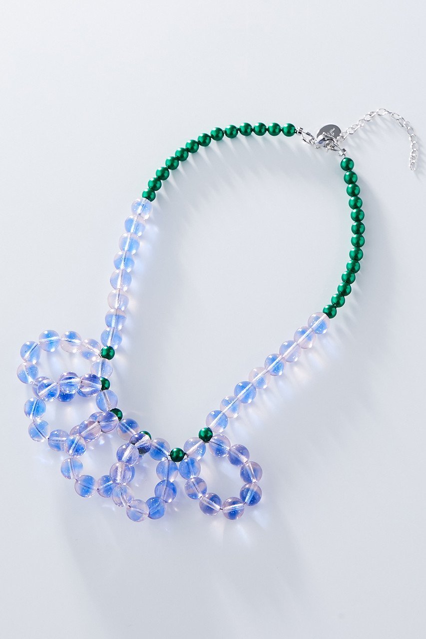 【アデルビジュー ポップ/ADER bijoux POP】のEmma glass beads frill ネックレス インテリア・キッズ・メンズ・レディースファッション・服の通販 founy(ファニー) 　ファッション　Fashion　レディースファッション　WOMEN　ジュエリー　Jewelry　ネックレス　Necklaces　ネックレス　Necklace　ブルー×グリーン|ID: prp329100003630113 ipo3291000000023856852