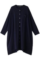 【ミズイロ インド/mizuiro ind】のknitted stand collar shirt OP ワンピース d.navy|ID:prp329100003630140