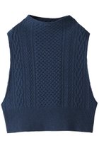 【ミズイロ インド/mizuiro ind】のbottle neck cable vest ベスト blue|ID:prp329100003630143
