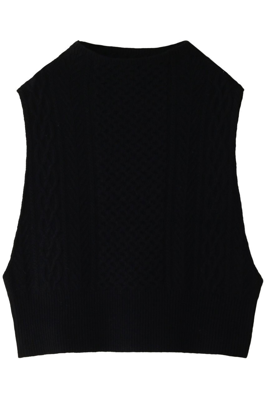 【ミズイロ インド/mizuiro ind】のbottle neck cable vest ベスト インテリア・キッズ・メンズ・レディースファッション・服の通販 founy(ファニー) 　ファッション　Fashion　レディースファッション　WOMEN　トップス・カットソー　Tops/Tshirt　ニット　Knit Tops　ベスト/ジレ　Gilets/Vests　プルオーバー　Pullover　ベスト　Vest　ボトルネック　Bottleneck　今季　This Season　A/W・秋冬　Aw・Autumn/Winter・Fw・Fall-Winter　black|ID: prp329100003630143 ipo3291000000029958279