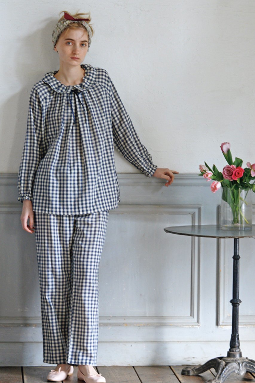 【イクコ/IKUKO】の杢糸Wガーゼラウンドカラーパジャマ 人気、トレンドファッション・服の通販 founy(ファニー) 　ファッション　Fashion　レディースファッション　WOMEN　ダブル　Double　パジャマ　Pajamas　フェミニン　Feminine　ラウンド　Round　リボン　Ribbon　other-7|ID: prp329100003637769 ipo3291000000031395395