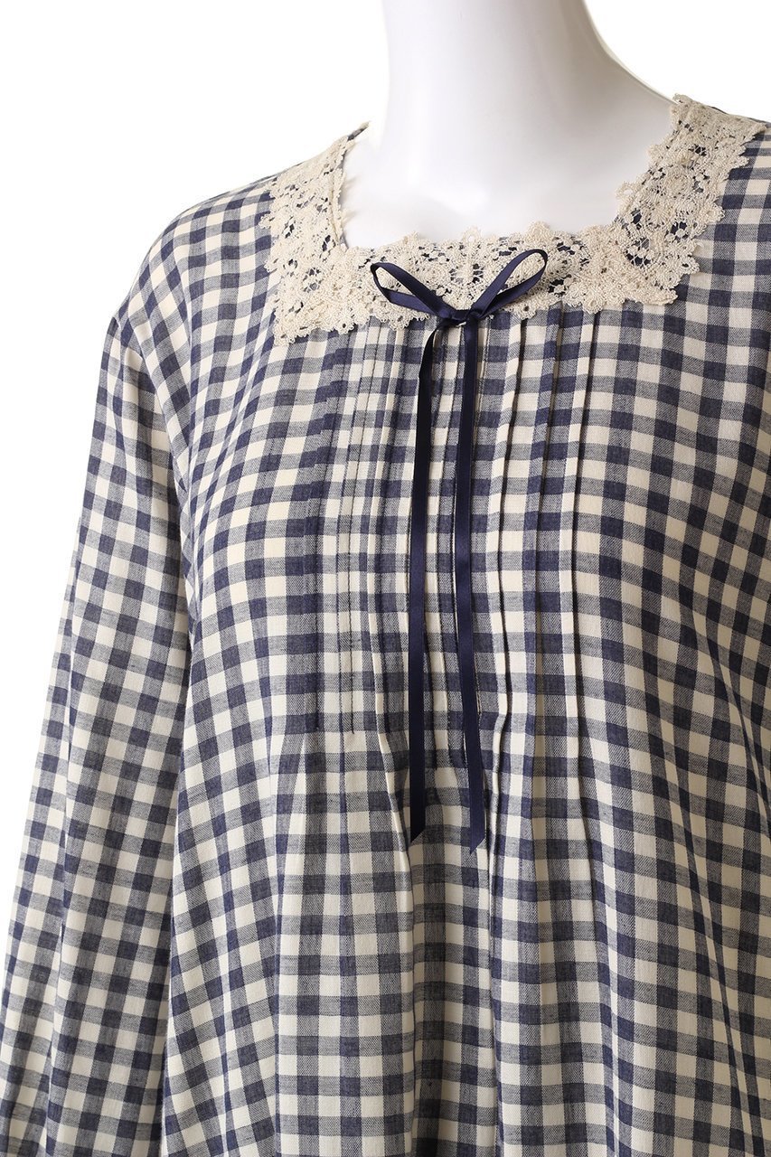 【イクコ/IKUKO】の杢糸Wガーゼピンタックネグリジェ 人気、トレンドファッション・服の通販 founy(ファニー) 　ファッション　Fashion　レディースファッション　WOMEN　ダブル　Double　パジャマ　Pajamas　フェミニン　Feminine　リボン　Ribbon　レース　Race　other-5|ID: prp329100003637770 ipo3291000000031395403