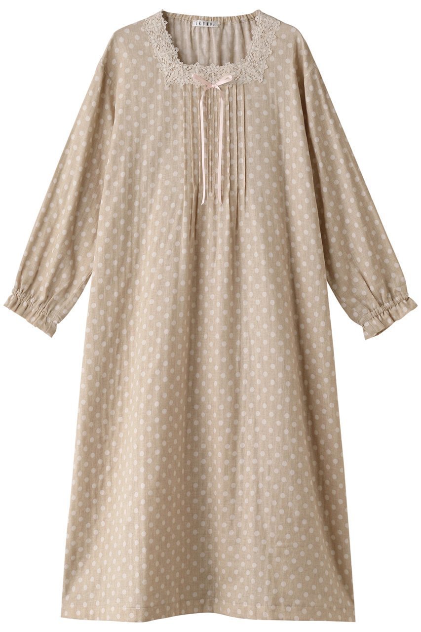 【イクコ/IKUKO】の杢糸Wガーゼピンタックネグリジェ 人気、トレンドファッション・服の通販 founy(ファニー) 　ファッション　Fashion　レディースファッション　Fashion for Women　ダブル　Double, Double-Breasted　パジャマ　Pajamas, Sleepwear　フェミニン　Feminine, Girly　リボン　Ribbon, Bow　レース　Lace, Lace Fabric　 other-1|ID: prp329100003637770 ipo3291000000032831942