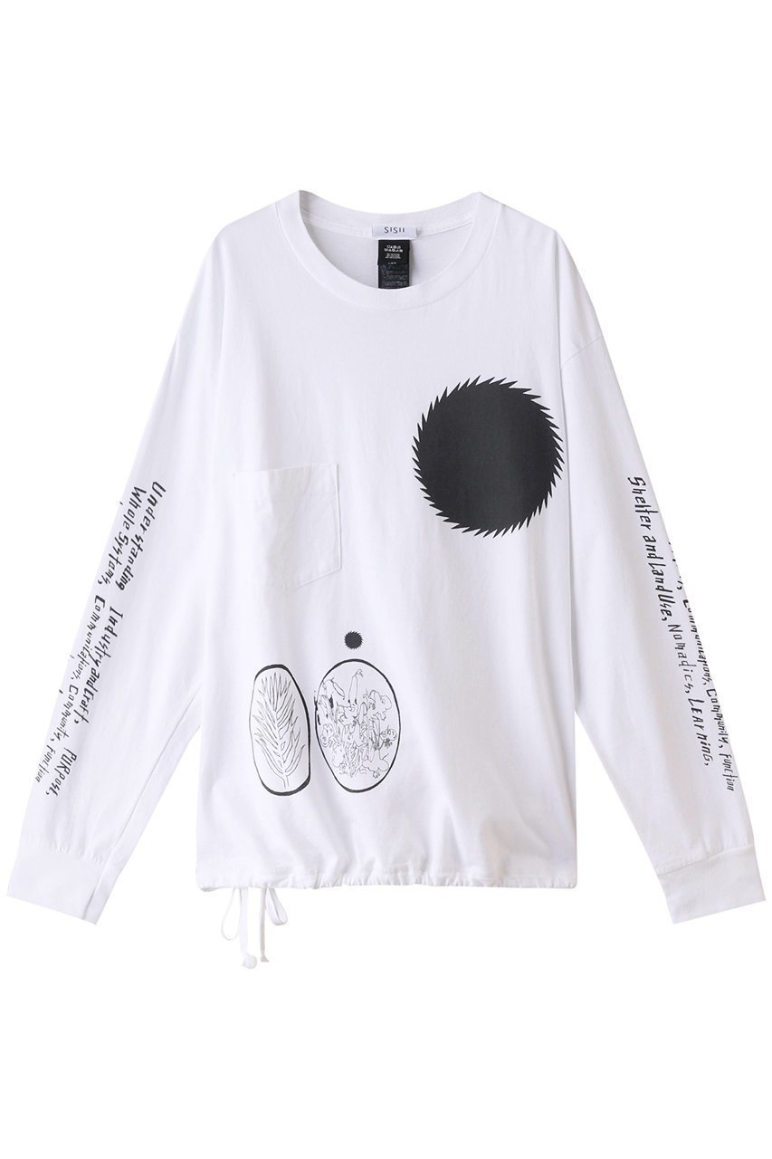 【シシ/sisii】の【UNISEX】【sisii×Amane Murakami】プリント ロングスリーブ スイッチポケット Tシャツ 人気、トレンドファッション・服の通販 founy(ファニー) 　ファッション　Fashion　レディースファッション　WOMEN　トップス・カットソー　Tops/Tshirt　シャツ/ブラウス　Shirts/Blouses　ロング / Tシャツ　T-Shirts　カットソー　Cut and Sewn　ユニセックス　Unisex　スリーブ　Sleeve　デニム　Denim　プリント　Print　ポケット　Pocket　モノトーン　Monotone　ロング　Long　 other-1|ID: prp329100003637776 ipo3291000000023900690