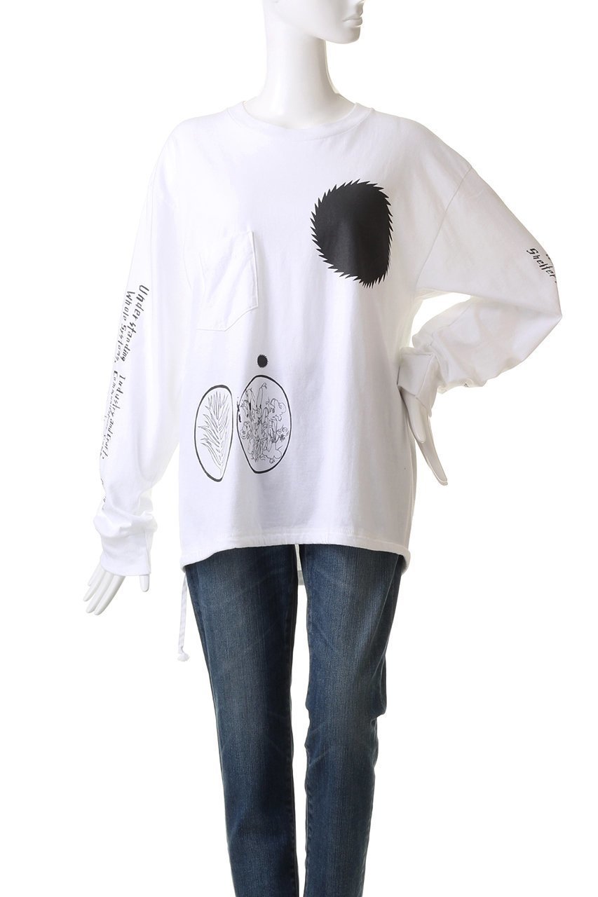 【シシ/sisii】の【UNISEX】【sisii×Amane Murakami】プリント ロングスリーブ スイッチポケット Tシャツ 人気、トレンドファッション・服の通販 founy(ファニー) 　ファッション　Fashion　レディースファッション　WOMEN　トップス・カットソー　Tops/Tshirt　シャツ/ブラウス　Shirts/Blouses　ロング / Tシャツ　T-Shirts　カットソー　Cut and Sewn　ユニセックス　Unisex　スリーブ　Sleeve　デニム　Denim　プリント　Print　ポケット　Pocket　モノトーン　Monotone　ロング　Long　other-6|ID: prp329100003637776 ipo3291000000031395422