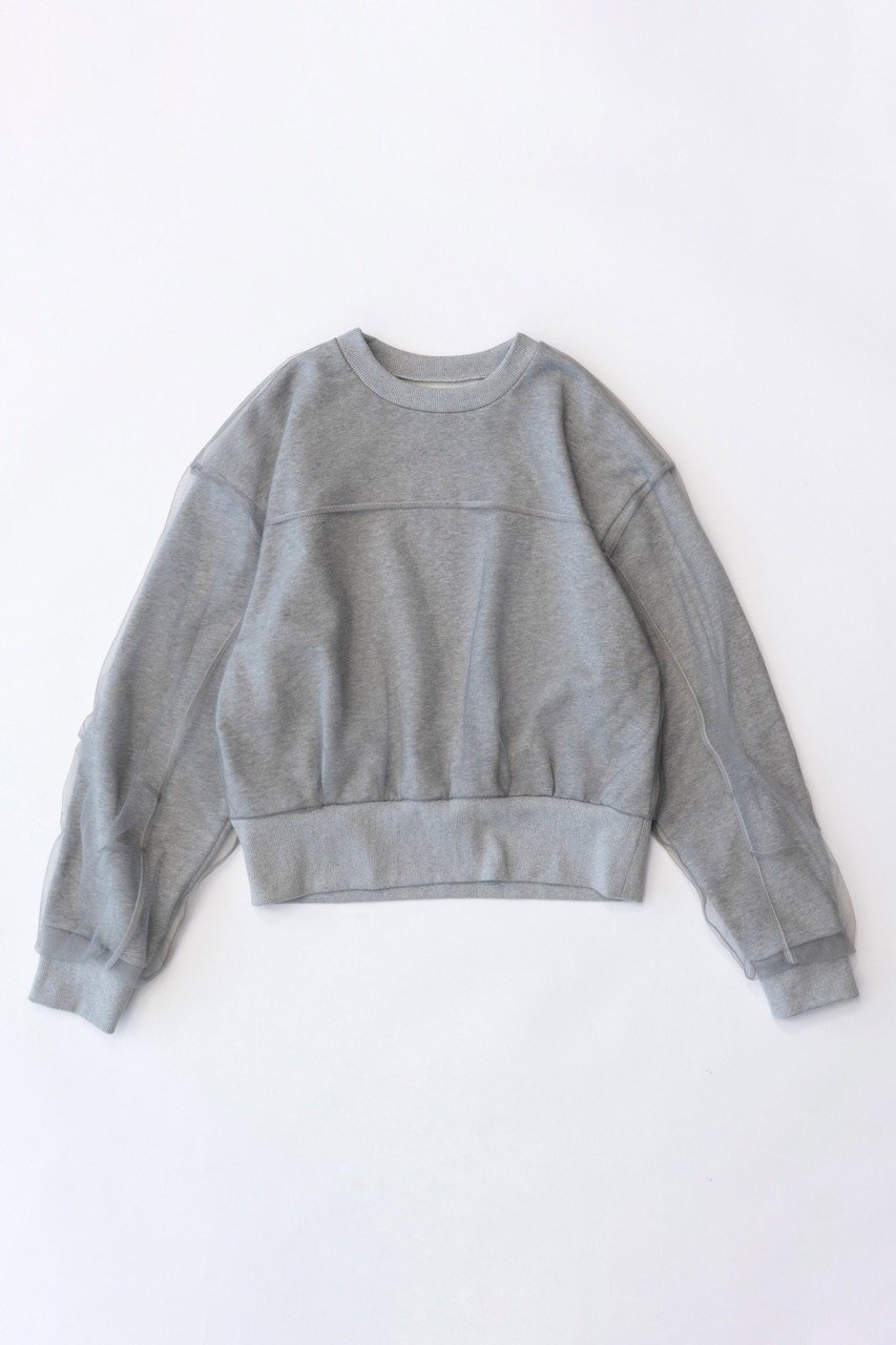 【メゾンスペシャル/MAISON SPECIAL】のTulle Combination Sweatshirt/チュールコンビスウェット インテリア・キッズ・メンズ・レディースファッション・服の通販 founy(ファニー) 　ファッション　Fashion　レディースファッション　WOMEN　トップス・カットソー　Tops/Tshirt　シャツ/ブラウス　Shirts/Blouses　パーカ　Sweats　ロング / Tシャツ　T-Shirts　スウェット　Sweat　カットソー　Cut and Sewn　シアー　Sheer　シンプル　Simple　スウェット　Sweat　チュール　Tulle　ドッキング　Docking　フォルム　Form　ベーシック　Basic　春　Spring　秋　Autumn/Fall　GRY(グレー)|ID: prp329100003637829 ipo3291000000023900867