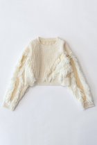【メゾンスペシャル/MAISON SPECIAL】のSheer Material Docking Cropped Knit Wear/シアードッキングショートニット WHT(ホワイト)|ID: prp329100003637832 ipo3291000000023900881