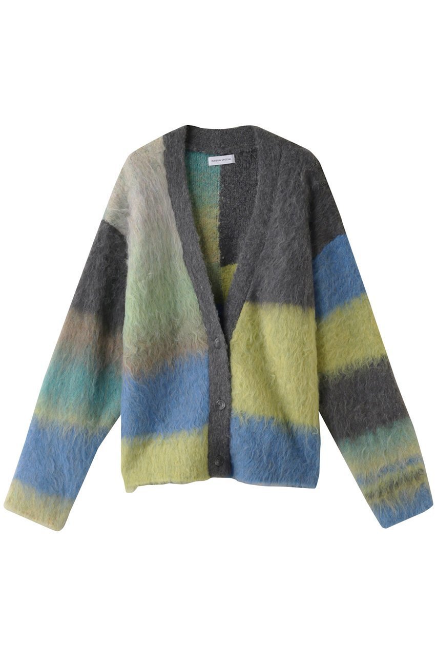 【メゾンスペシャル/MAISON SPECIAL】のBlock Switching Shaggy Knit Cardigan/ブロックシャギーカーディガン インテリア・キッズ・メンズ・レディースファッション・服の通販 founy(ファニー) 　ファッション　Fashion　レディースファッション　WOMEN　トップス・カットソー　Tops/Tshirt　ニット　Knit Tops　カーディガン　Cardigans　カーディガン　Cardigan　ショート　Short　シンプル　Simple　バランス　Balance　ブロック　Block　ワイド　Wide　今季　This Season　秋　Autumn/Fall　軽量　Lightweight　BLU(ブルー)|ID: prp329100003637841 ipo3291000000026727213