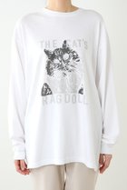 【ウィムガゼット/Whim Gazette】のCAT ロンTEE 人気、トレンドファッション・服の通販 founy(ファニー) ファッション Fashion レディースファッション WOMEN トップス・カットソー Tops/Tshirt シャツ/ブラウス Shirts/Blouses ロング / Tシャツ T-Shirts カットソー Cut and Sewn おすすめ Recommend カットソー Cut And Sew ジャケット Jacket スリーブ Sleeve プリント Print ベーシック Basic ボトム Bottom ロング Long thumbnail オフホワイト|ID: prp329100003640421 ipo3291000000023915198