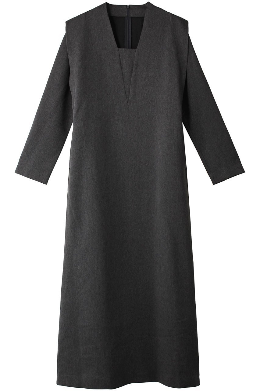 【リムアーク/RIM.ARK】のV neck straight OP/ワンピース インテリア・キッズ・メンズ・レディースファッション・服の通販 founy(ファニー) 　ファッション　Fashion　レディースファッション　Fashion for Women　ワンピース　Dresses　チュニック　Tunic Tops & Dresses　スタイリッシュ　Stylish, Fashionable　ストレート　Straight, Straight Cut　チュニック　Tunic, Long Top　ロング　Long, Long-Length　グレー|ID: prp329100003640478 ipo3291000000032888051