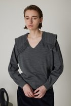 【リムアーク/RIM.ARK】のShoulder design knit tops/ニット グレー|ID: prp329100003640479 ipo3291000000023915375
