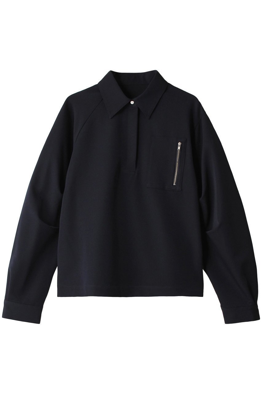 【リムアーク/RIM.ARK】のSleeve tuck asymmetry tops/トップス インテリア・キッズ・メンズ・レディースファッション・服の通販 founy(ファニー) ファッション Fashion レディースファッション Fashion for Women トップス・カットソー Cut & Sew Tops シャツ・ブラウス・オフィスカジュアル Elegant Blouses & Button-Ups コンパクト Compact, Small Size ストレッチ Stretch, Stretchy Fabric スリーブ Sleeve, Long Sleeve / Short Sleeve ポケット Pocket, Pocket Detail マニッシュ Mannish, Boyish ロング Long, Long-Length ネイビー|ID: prp329100003640482 ipo3291000000032885531