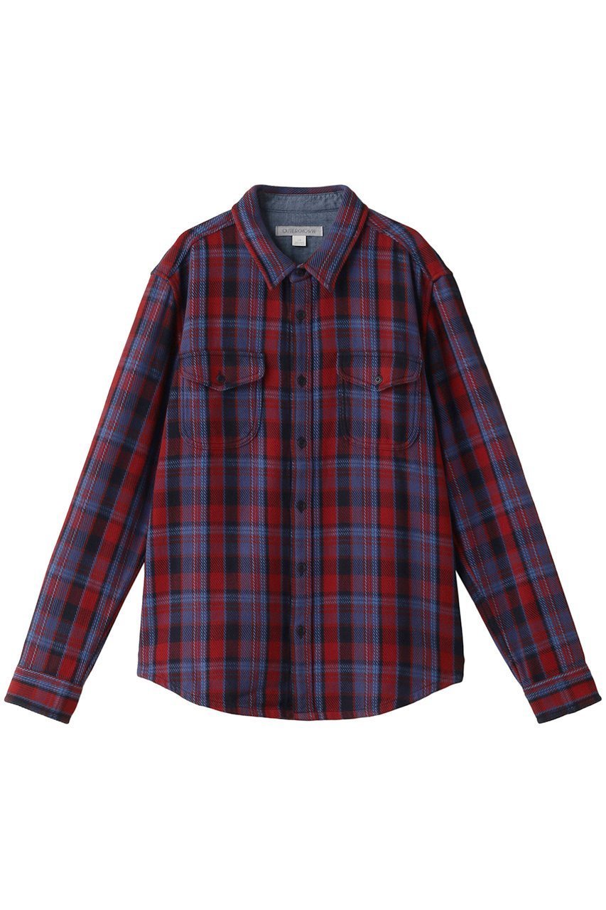 【アウターノウン/OUTERKNOWN / MEN】の【MEN】BLANKET SHIRT コットンツイルチェック シャツ インテリア・キッズ・メンズ・レディースファッション・服の通販 founy(ファニー) 　ファッション　Fashion　メンズファッション　Fashion for Men　カリフォルニア　California, Cali Style　スリーブ　Sleeve, Long Sleeve / Short Sleeve　チェック　Check, Plaid, Tartan　ブランケット　Blanket, Throw Blanket　ロング　Long, Long-Length　羽織　Haori, Light Jacket　レッド|ID: prp329100003643027 ipo3291000000032916259