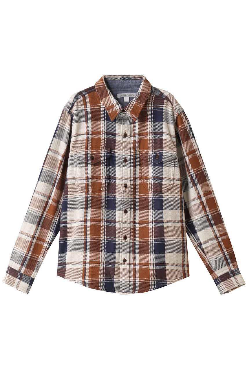 【アウターノウン/OUTERKNOWN / MEN】の【MEN】BLANKET SHIRT コットンツイルチェック シャツ インテリア・キッズ・メンズ・レディースファッション・服の通販 founy(ファニー) 　ファッション　Fashion　メンズファッション　Fashion for Men　カリフォルニア　California, Cali Style　スリーブ　Sleeve, Long Sleeve / Short Sleeve　チェック　Check, Plaid, Tartan　ブランケット　Blanket, Throw Blanket　ロング　Long, Long-Length　羽織　Haori, Light Jacket　ライトブラウン|ID: prp329100003643027 ipo3291000000032916275