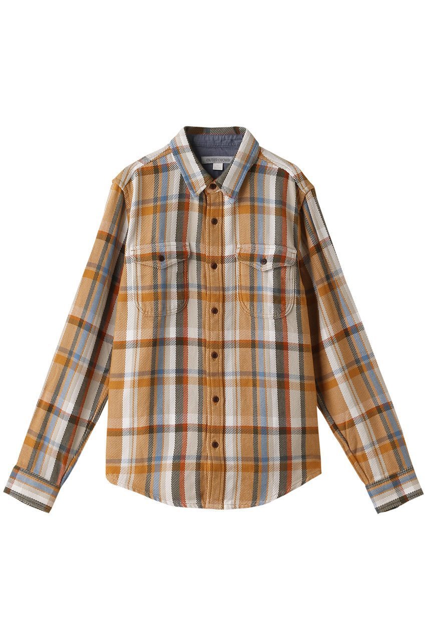 【アウターノウン/OUTERKNOWN / MEN】の【MEN】BLANKET SHIRT コットンツイルチェック シャツ インテリア・キッズ・メンズ・レディースファッション・服の通販 founy(ファニー) 　ファッション　Fashion　メンズファッション　Fashion for Men　カリフォルニア　California, Cali Style　スリーブ　Sleeve, Long Sleeve / Short Sleeve　チェック　Check, Plaid, Tartan　ブランケット　Blanket, Throw Blanket　ロング　Long, Long-Length　羽織　Haori, Light Jacket　イエロー|ID: prp329100003643027 ipo3291000000032916285