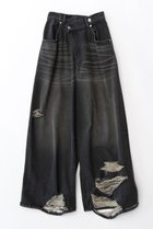 【メゾンスペシャル/MAISON SPECIAL】のRipped Wide Denim/ダメージワイドデニム BLK(ブラック)|ID:prp329100003643094