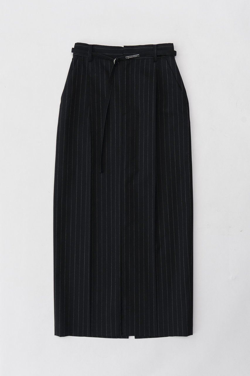 【プランク プロジェクト/PRANK PROJECT】のテーラードマキシスカート/Tailored Maxi Skirt インテリア・キッズ・メンズ・レディースファッション・服の通販 founy(ファニー) 　ファッション　Fashion　レディースファッション　WOMEN　スカート　Skirt　ロングスカート　Long Skirt　シンプル　Simple　ストライプ　Stripe　スリット　Slit　フェイクレザー　Faux Leather　フロント　Front　マキシ　Maxi　ロング　Long　NVY(ネイビー)|ID: prp329100003645490 ipo3291000000029771659