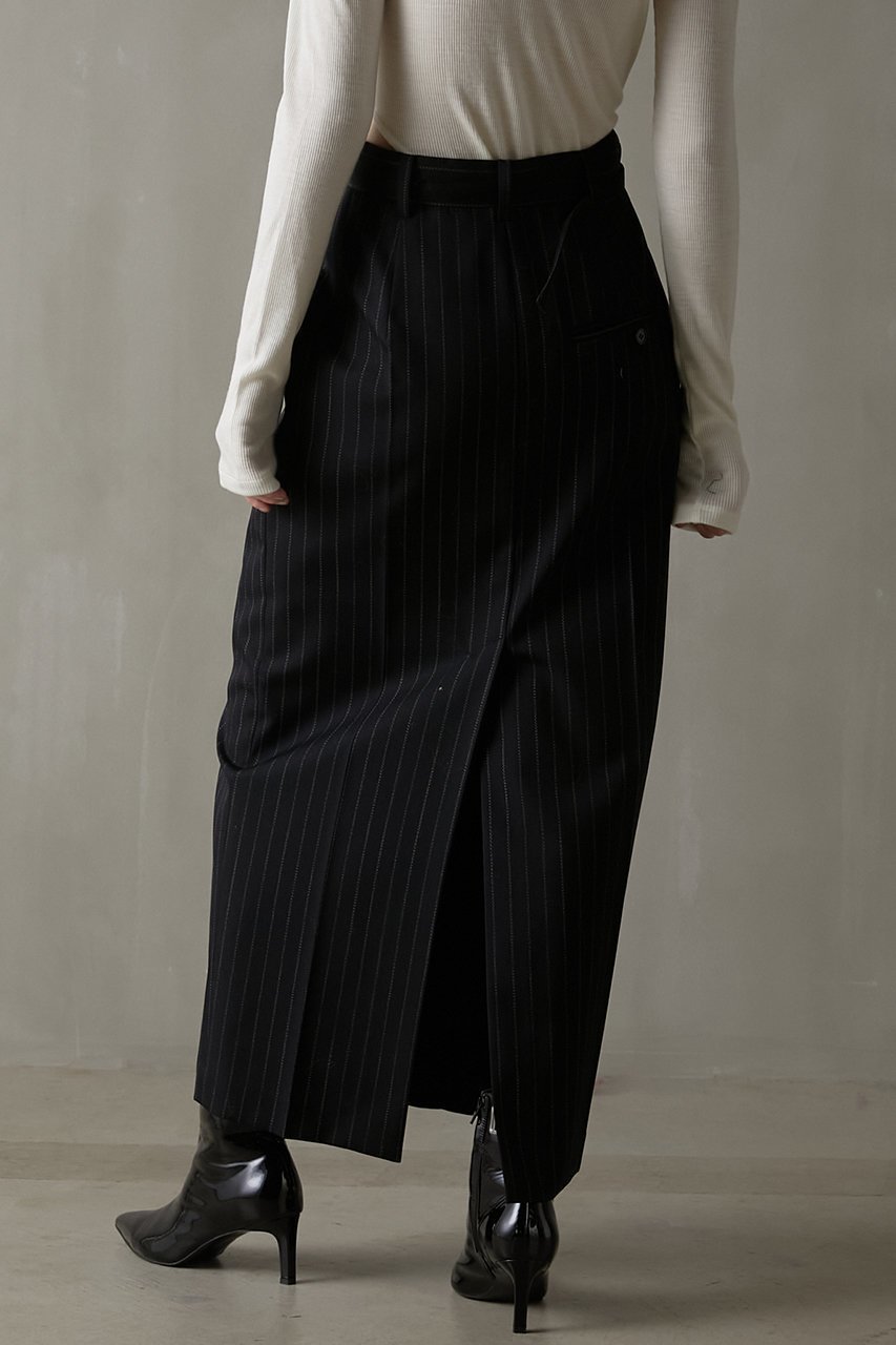 【プランク プロジェクト/PRANK PROJECT】のテーラードマキシスカート/Tailored Maxi Skirt 人気、トレンドファッション・服の通販 founy(ファニー) 　ファッション　Fashion　レディースファッション　Fashion for Women　スカート　Skirts　ロングスカート　Long Skirts / Maxi & Midi Skirts　シンプル　Simple, Minimal　ストライプ　Stripe, Striped Pattern　スリット　Slit, Slit Detail　フェイクレザー　Faux Leather, PU Leather　フロント　Front, Front Design　マキシ　Maxi, Full Length　ロング　Long, Long-Length　other-7|ID: prp329100003645490 ipo3291000000035814486