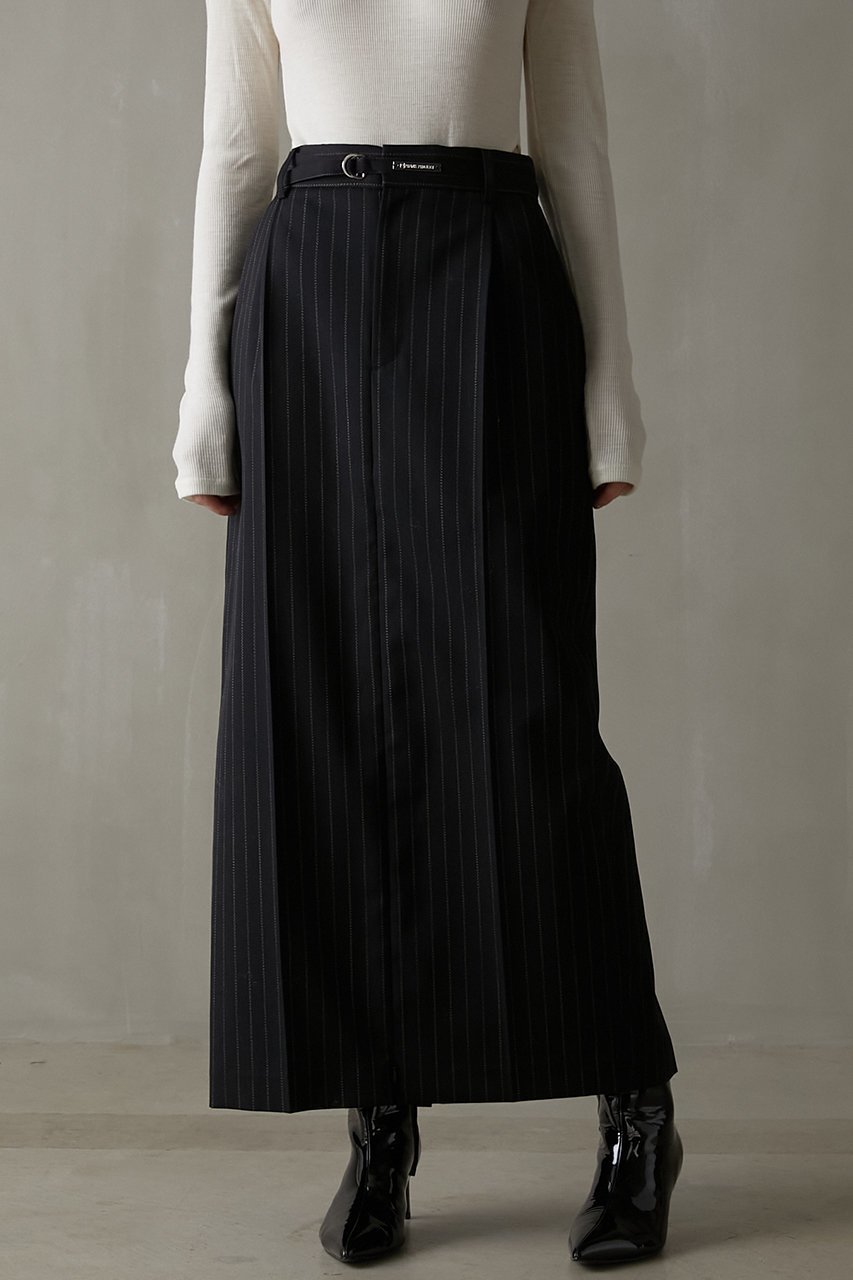 【プランク プロジェクト/PRANK PROJECT】のテーラードマキシスカート/Tailored Maxi Skirt 人気、トレンドファッション・服の通販 founy(ファニー) 　ファッション　Fashion　レディースファッション　Fashion for Women　スカート　Skirts　ロングスカート　Long Skirts / Maxi & Midi Skirts　シンプル　Simple, Minimal　ストライプ　Stripe, Striped Pattern　スリット　Slit, Slit Detail　フェイクレザー　Faux Leather, PU Leather　フロント　Front, Front Design　マキシ　Maxi, Full Length　ロング　Long, Long-Length　other-6|ID: prp329100003645490 ipo3291000000036516506
