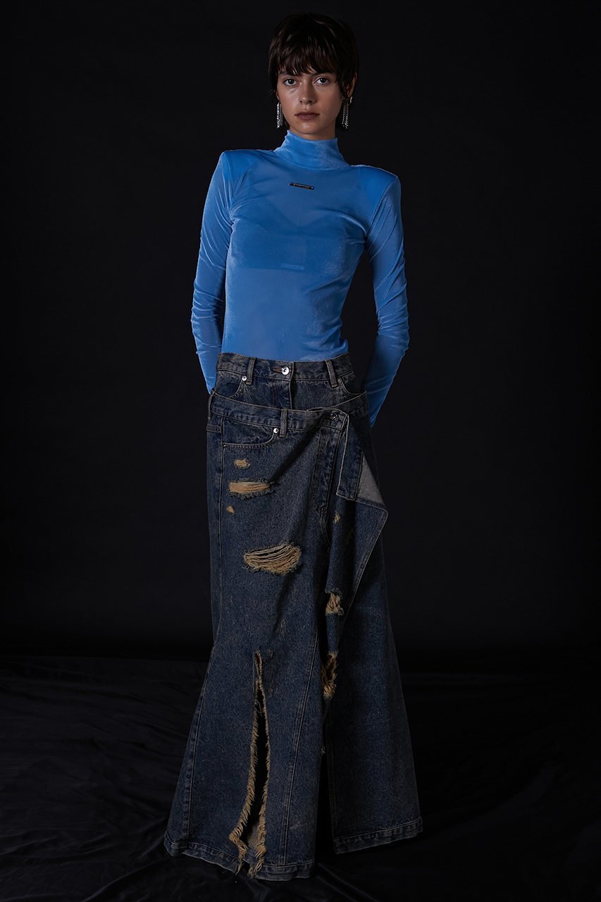 【プランク プロジェクト/PRANK PROJECT】のクラッシュマーメイドデニムスカート/Crushed Mermaid Denim Skirt 人気、トレンドファッション・服の通販 founy(ファニー) 　ファッション　Fashion　レディースファッション　Fashion for Women　スカート　Skirts　デニムスカート・カジュアルスカート　Denim Skirts　ロングスカート　Long Skirts / Maxi & Midi Skirts　スリット　Slit, Slit Detail　デニム　Denim, Jeans Material　マーメイド　Mermaid, Fishtail Silhouette　ミニスカート　Mini Skirt, Short Skirt　ロング　Long, Long-Length　other-8|ID: prp329100003645493 ipo3291000000035814439