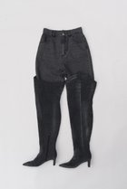 【プランク プロジェクト/PRANK PROJECT】のデニムサイハイブーツパンツ/Denim Thigh High Boots Pants BLK(ブラック)|ID:prp329100003645500
