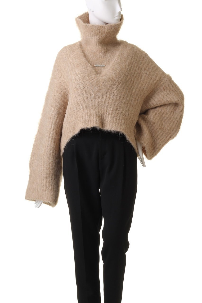 【プランク プロジェクト/PRANK PROJECT】のワイドスリーブスヌードショートニット/Wide Sleeve Snood Short Knit 人気、トレンドファッション・服の通販 founy(ファニー) 　ファッション　Fashion　レディースファッション　WOMEN　トップス・カットソー　Tops/Tshirt　ニット　Knit Tops　プルオーバー　Pullover　サテン　Satin　ショート　Short　スリーブ　Sleeve　バランス　Balance　ワイド　Wide　other-2|ID: prp329100003645512 ipo3291000000031394940