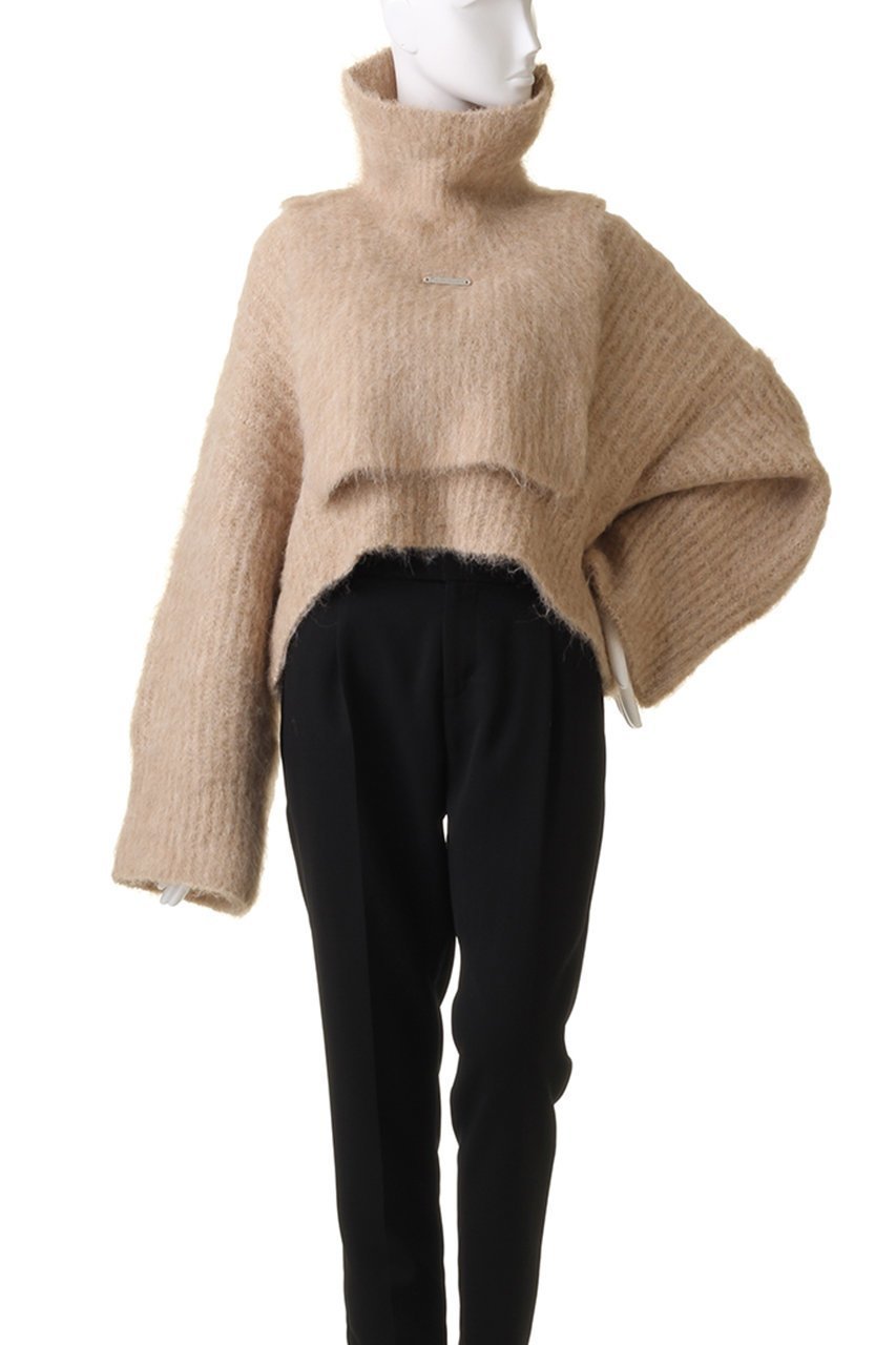 【プランク プロジェクト/PRANK PROJECT】のワイドスリーブスヌードショートニット/Wide Sleeve Snood Short Knit 人気、トレンドファッション・服の通販 founy(ファニー) 　ファッション　Fashion　レディースファッション　WOMEN　トップス・カットソー　Tops/Tshirt　ニット　Knit Tops　プルオーバー　Pullover　サテン　Satin　ショート　Short　スリーブ　Sleeve　バランス　Balance　ワイド　Wide　other-6|ID: prp329100003645512 ipo3291000000031394948
