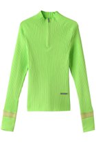 【プランク プロジェクト/PRANK PROJECT】のシアートリムリブタートルニット/Sheer Trim Ribbed Turtle Knit LIME(ライム)|ID:prp329100003645513