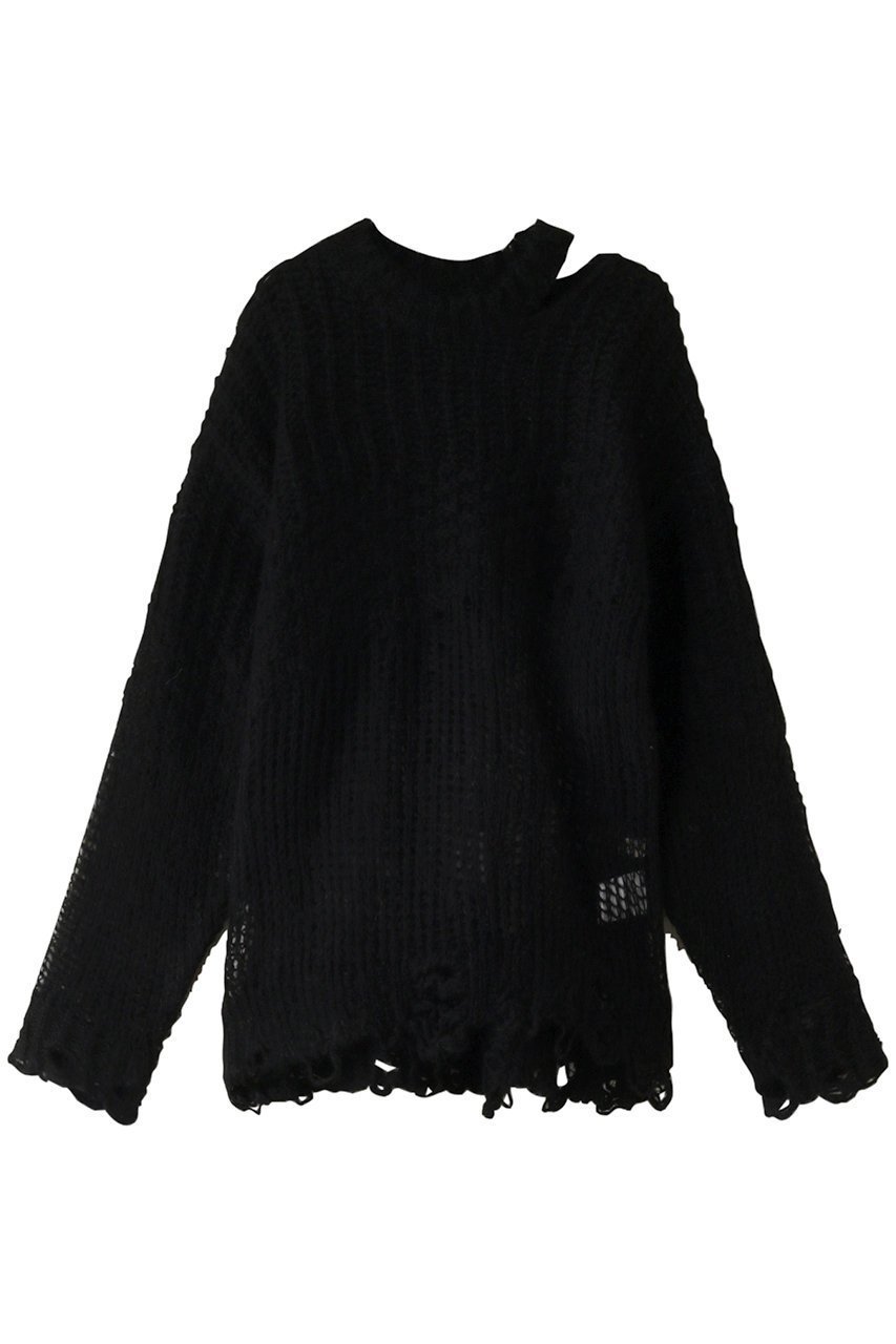 【プランク プロジェクト/PRANK PROJECT】の【UNISEX】モヘアメッシュプルオーバー/Mohair Mesh Pullover インテリア・キッズ・メンズ・レディースファッション・服の通販 founy(ファニー) 　ファッション　Fashion　レディースファッション　WOMEN　トップス・カットソー　Tops/Tshirt　ニット　Knit Tops　プルオーバー　Pullover　ユニセックス　Unisex　おすすめ　Recommend　インナー　Inner　クール　Cool　ダメージ　Damage　メッシュ　Mesh　モヘア　Mohair　BLK(ブラック)|ID: prp329100003645516 ipo3291000000029771680