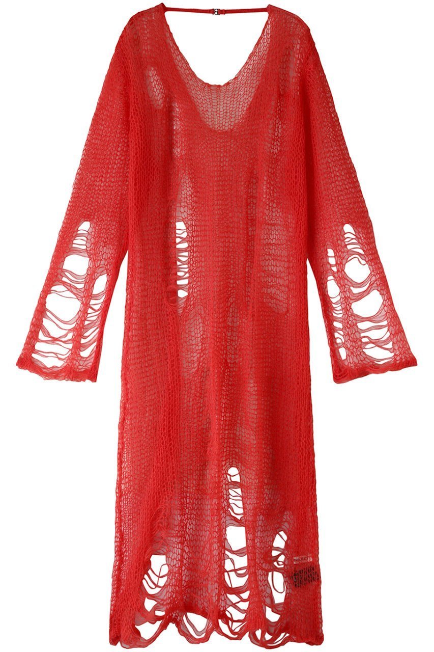 【プランク プロジェクト/PRANK PROJECT】のモヘアダメージニットワンピース/Mohair Damaged Knit One Piece インテリア・キッズ・メンズ・レディースファッション・服の通販 founy(ファニー) 　ファッション　Fashion　レディースファッション　WOMEN　ワンピース　Dress　ニットワンピース　Knit Dresses　チュニック　Tunic　インナー　Inner　エアリー　Airy　クラッシュ　Crash　ダメージ　Damage　チュニック　Tunic　ロング　Long　RED(レッド)|ID: prp329100003645528 ipo3291000000029771638