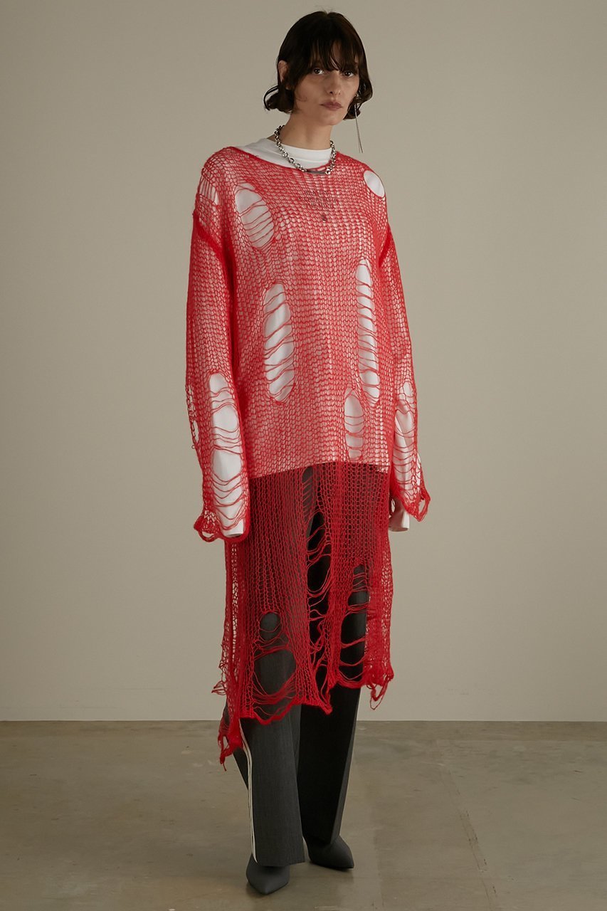 【プランク プロジェクト/PRANK PROJECT】のモヘアダメージニットワンピース/Mohair Damaged Knit One Piece 人気、トレンドファッション・服の通販 founy(ファニー) 　ファッション　Fashion　レディースファッション　WOMEN　ワンピース　Dress　ニットワンピース　Knit Dresses　チュニック　Tunic　インナー　Inner　エアリー　Airy　クラッシュ　Crash　ダメージ　Damage　チュニック　Tunic　ロング　Long　other-7|ID: prp329100003645528 ipo3291000000031371323