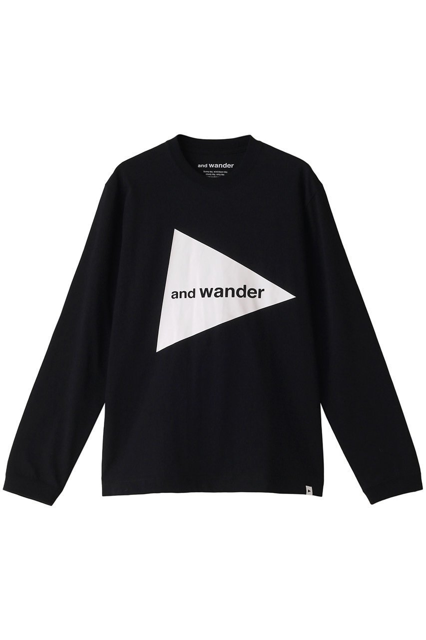 【アンドワンダー/and wander】の【UNISEX】and wander logo LS T インテリア・キッズ・メンズ・レディースファッション・服の通販 founy(ファニー) 　ファッション　Fashion　レディースファッション　Fashion for Women　トップス・カットソー　Cut & Sew Tops　シャツ・ブラウス・オフィスカジュアル　Elegant Blouses & Button-Ups　ロングTシャツ・Tシャツ　Longline T-Shirts & Tees　カットソー・ベーシックTシャツ　Cut-and-Sewn Tops / Stretch Tees & Basics　ユニセックス　Unisex, Genderless　スリーブ　Sleeve, Long Sleeve / Short Sleeve　ロング　Long, Long-Length　ブラック|ID: prp329100003647515 ipo3291000000032846355