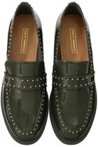 【ダニエラ アンド ジェマ/Daniella & GEMMA】の【レイン対応】スタッズモチーフローファー 【レイン対応】スタッズモチーフローファー グリーンエナメル|ID:prp329100003649712