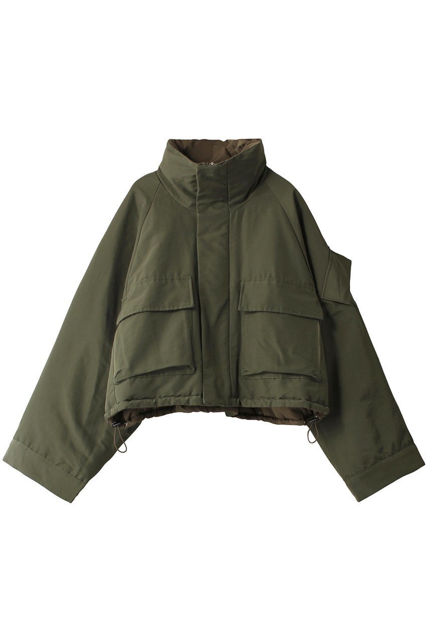 【メゾンスペシャル/MAISON SPECIAL】のReversible Padded Short Blouson/リバーシブルパテットショートブルゾン インテリア・キッズ・メンズ・レディースファッション・服の通販 founy(ファニー) 　ファッション　Fashion　レディースファッション　WOMEN　アウター　Coat Outerwear　ジャケット　Jackets　ブルゾン　Blouson/Jackets　グログラン　Grosgrain　ジャケット　Jacket　スピンドル　Spindle　タフタ　Taffeta　ブルゾン　Blouson　リバーシブル　Reversible　ワイド　Wide　KHK(カーキ)|ID: prp329100003649725 ipo3291000000030042124