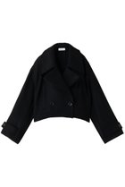 【メゾンスペシャル/MAISON SPECIAL】のCropped Peacoat/クロップドピーコート 人気、トレンドファッション・服の通販 founy(ファニー) ファッション Fashion レディースファッション WOMEN アウター Coat Outerwear コート Coats Pコート Pea Coats クロップド Cropped ショート Short スタンド Stand チェック Check バランス Balance ボトム Bottom 防寒 Cold Protection thumbnail BLK(ブラック)|ID: prp329100003649729 ipo3291000000030042119