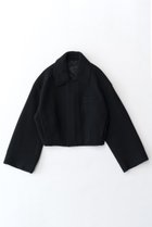 【メゾンスペシャル/MAISON SPECIAL】のSoutien Colored Melton Short Coat/ステンカラーメルトンショートコート BLK(ブラック)|ID:prp329100003649730